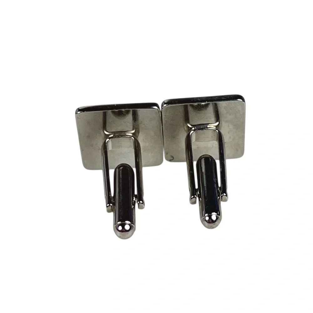 Chaps Ralph Lauren Silvertone Square Mother of Pearl Inlay Cufflinks Wedding